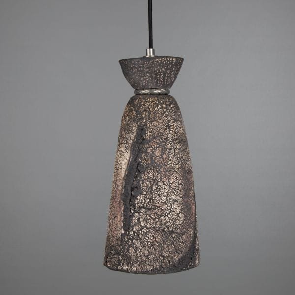 Black Clay Parva Ceramic Bathroom Pendant Light 14cm